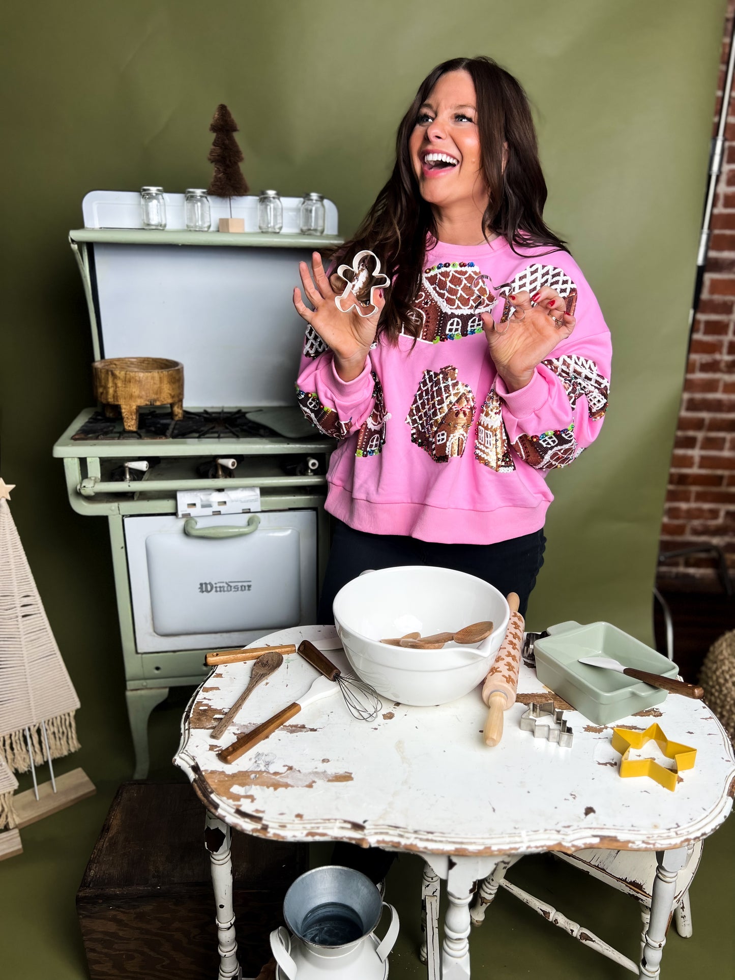 Pink Gingerbread House Sweatshirt