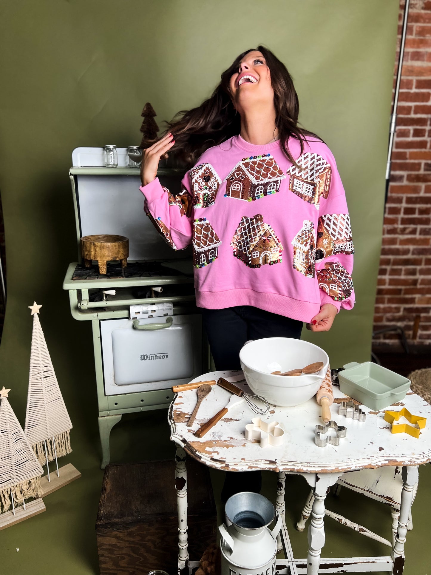 Pink Gingerbread House Sweatshirt