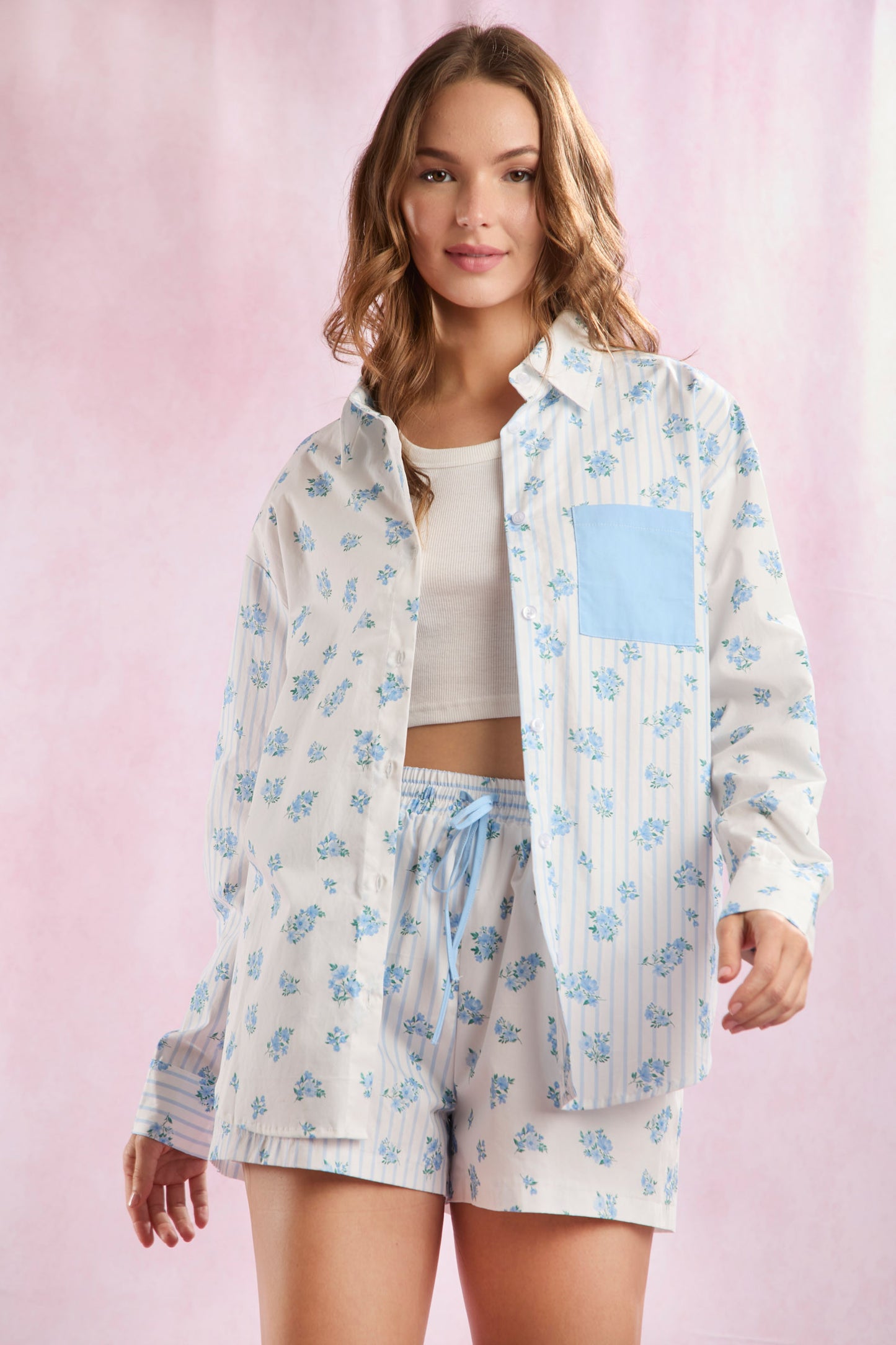Bluebell Breeze Button-Up