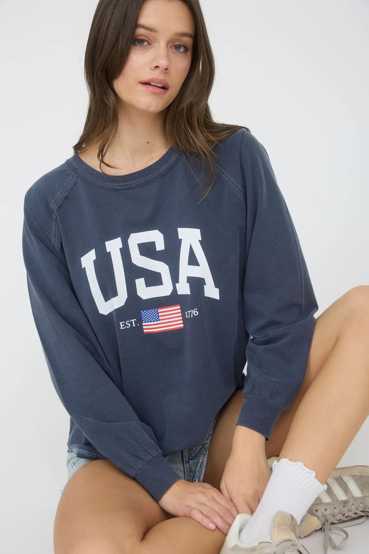 USA Graphic Raglan Long Sleeve Tee