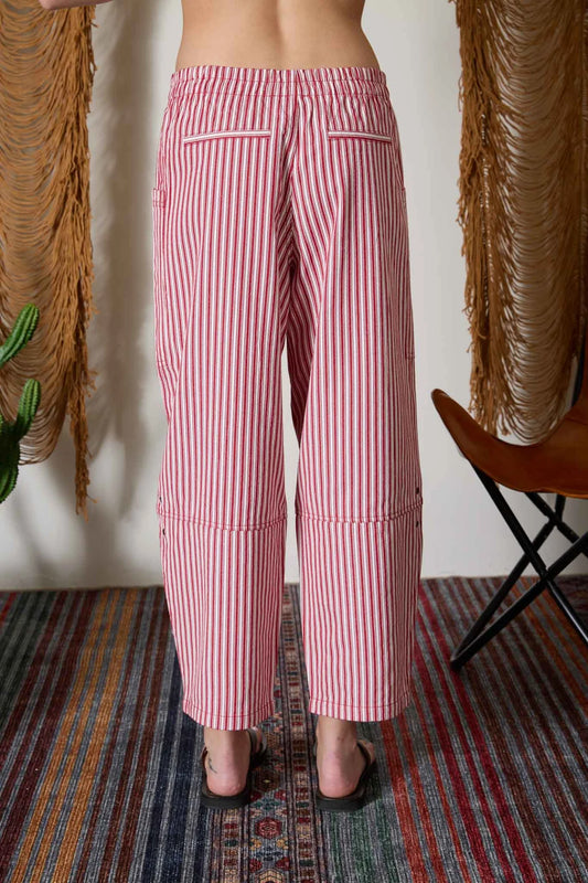 Berry Stripe Wide Leg Pants