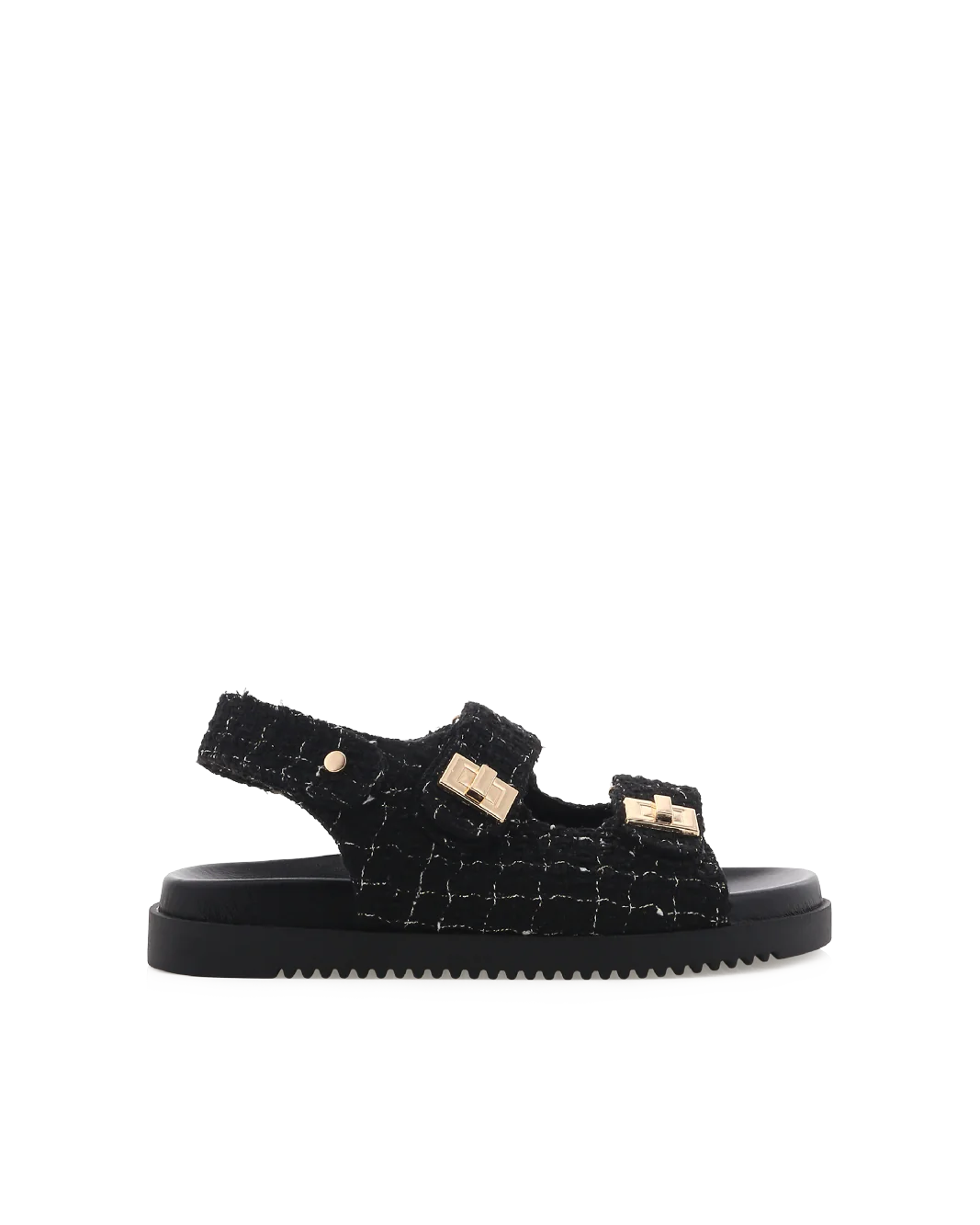 Lillian Black Boucle Sandals