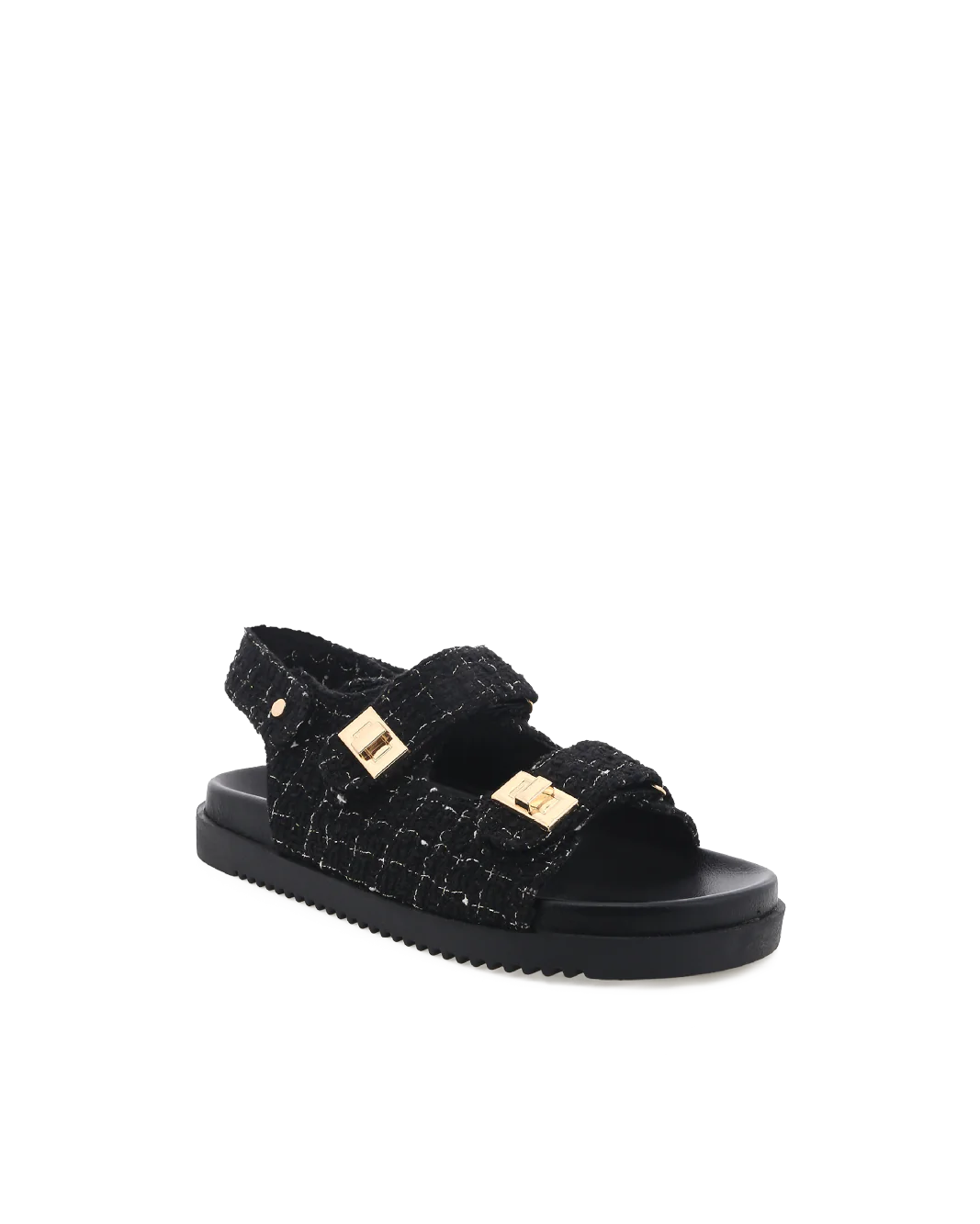 Lillian Black Boucle Sandals