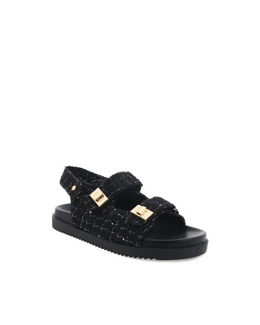 Lillian Black Boucle Sandals