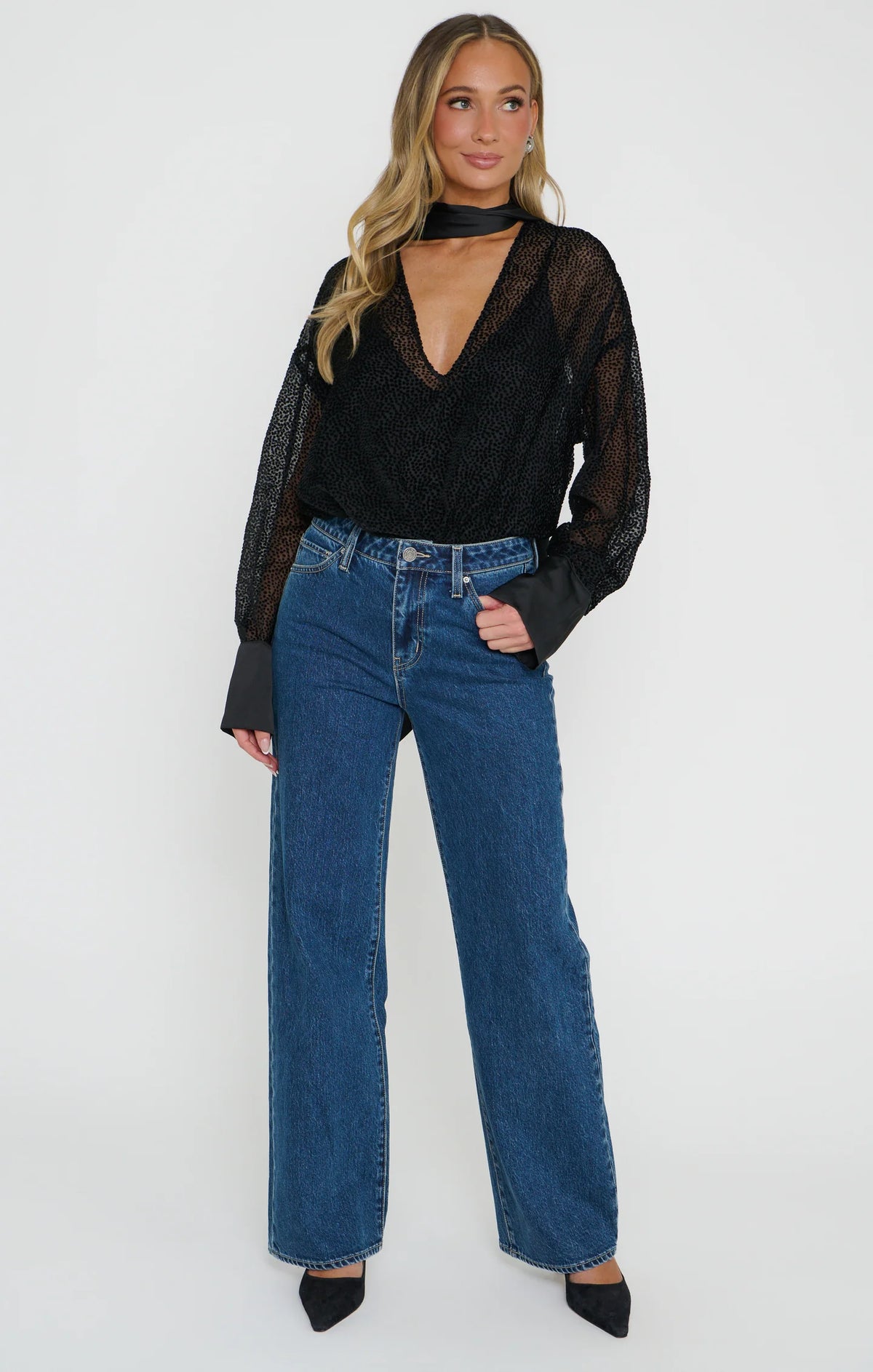 Black Velvet Burnout Dakota Top
