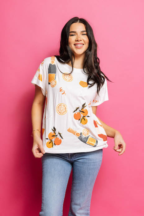 White Mimosa Icon Tee