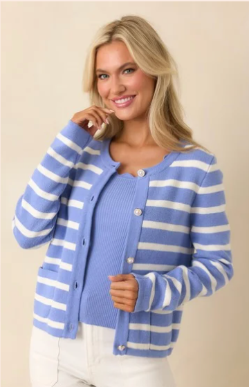 Kennedy Cardigan in Spa Blue