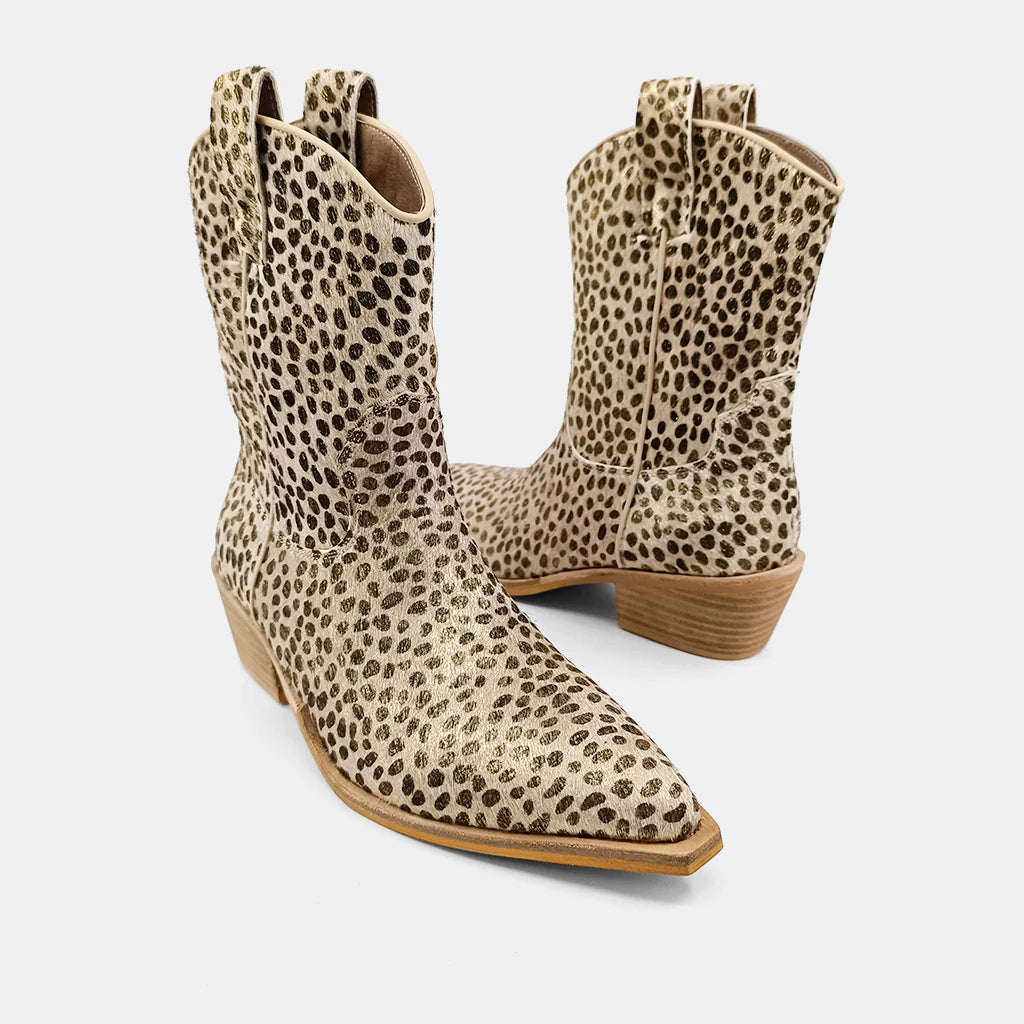 Toni Gold Cheetah Boots