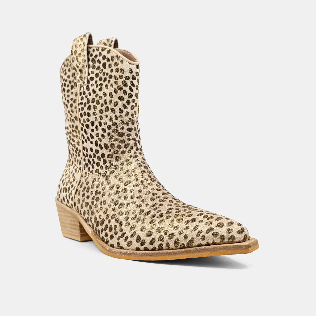 Toni Gold Cheetah Boots