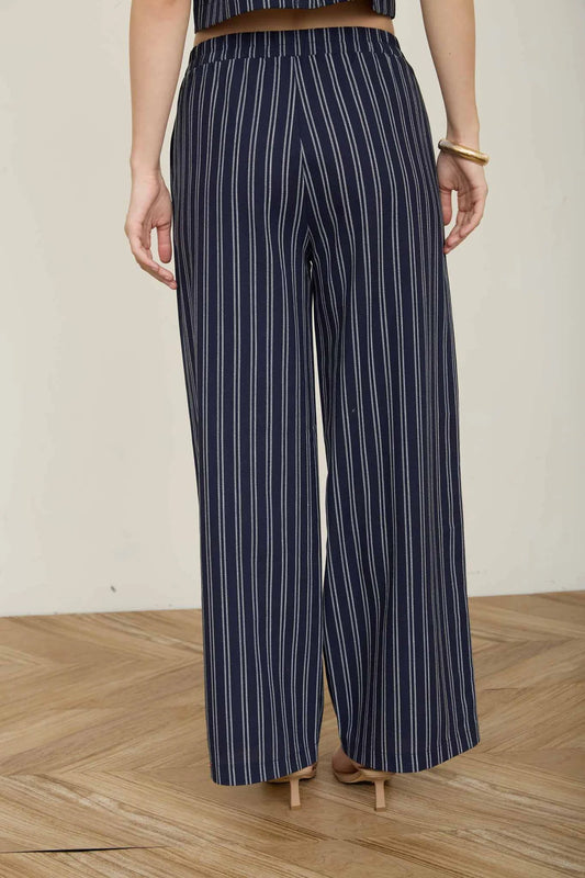 Navy Stripe Linen Lounge Pants