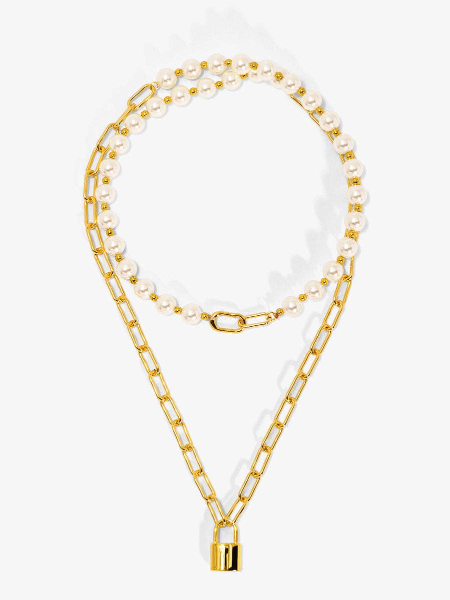 Pearl and Lock Necklace