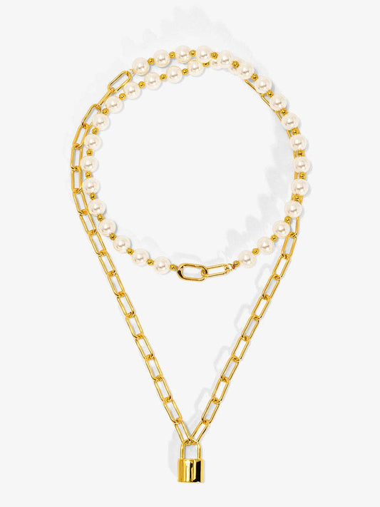 Pearl and Lock Necklace