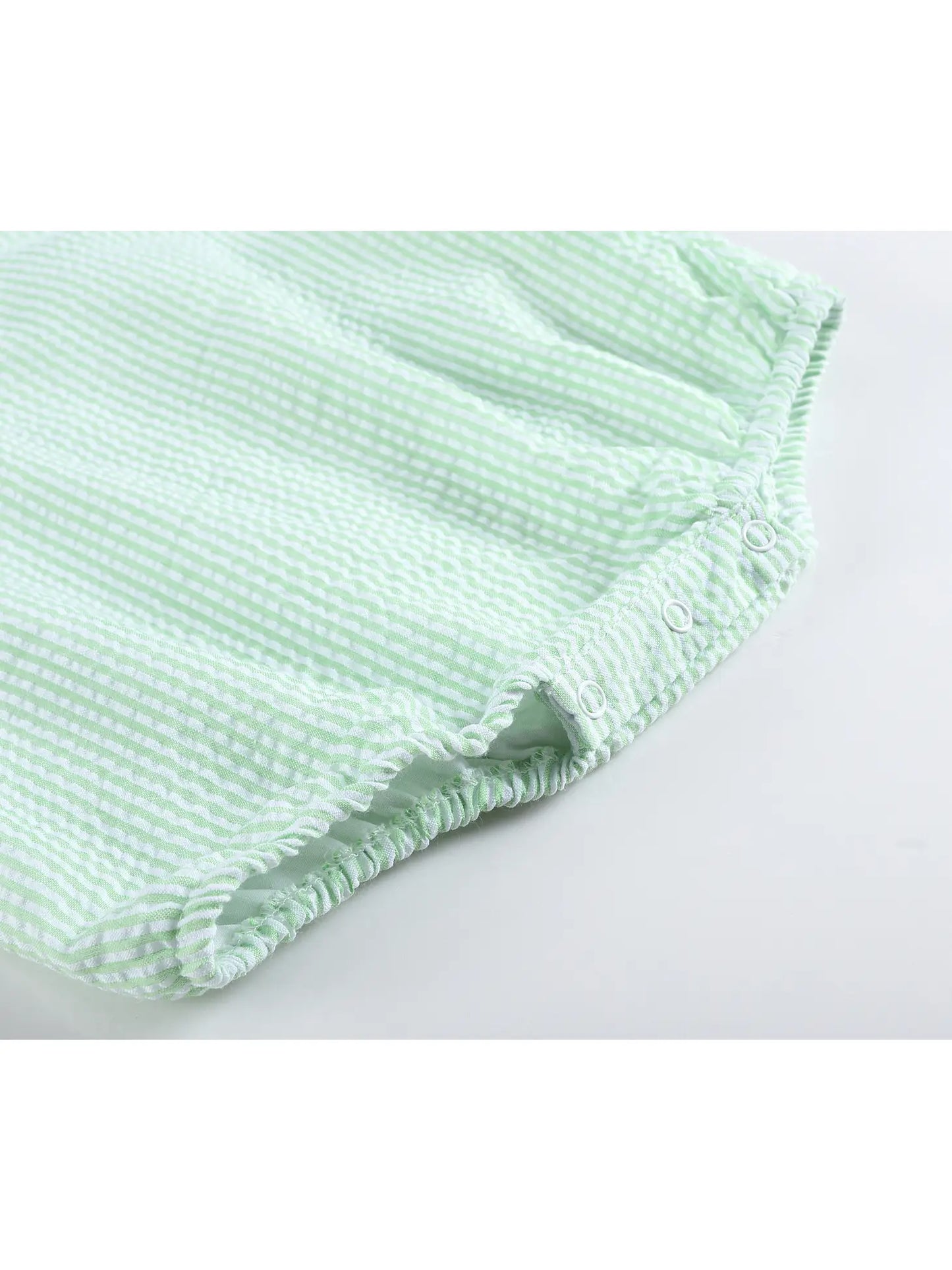 Green Seersucker Bubble Romper