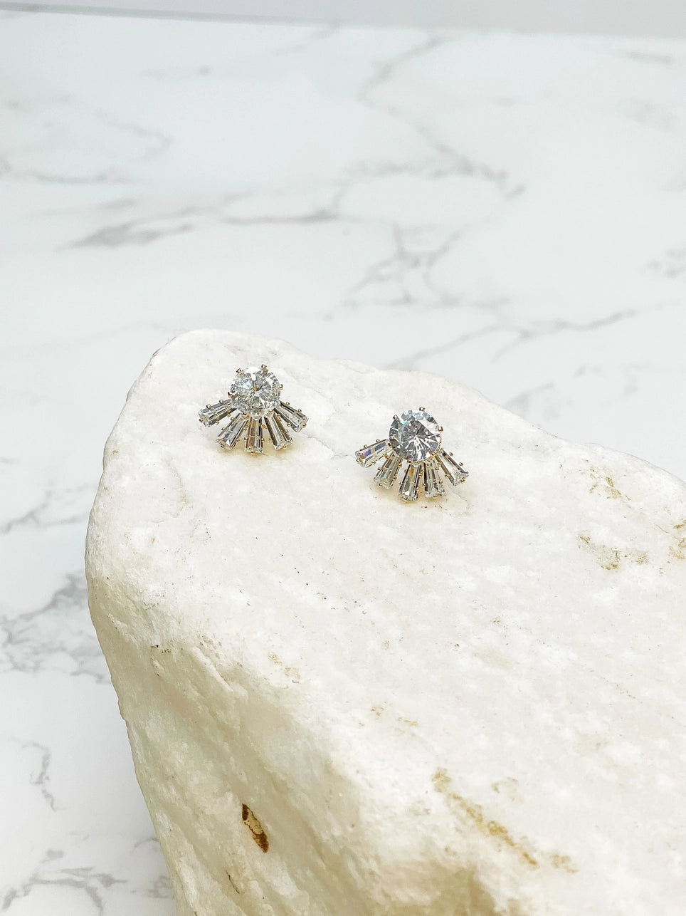 Rhinestone Half Circle Studs
