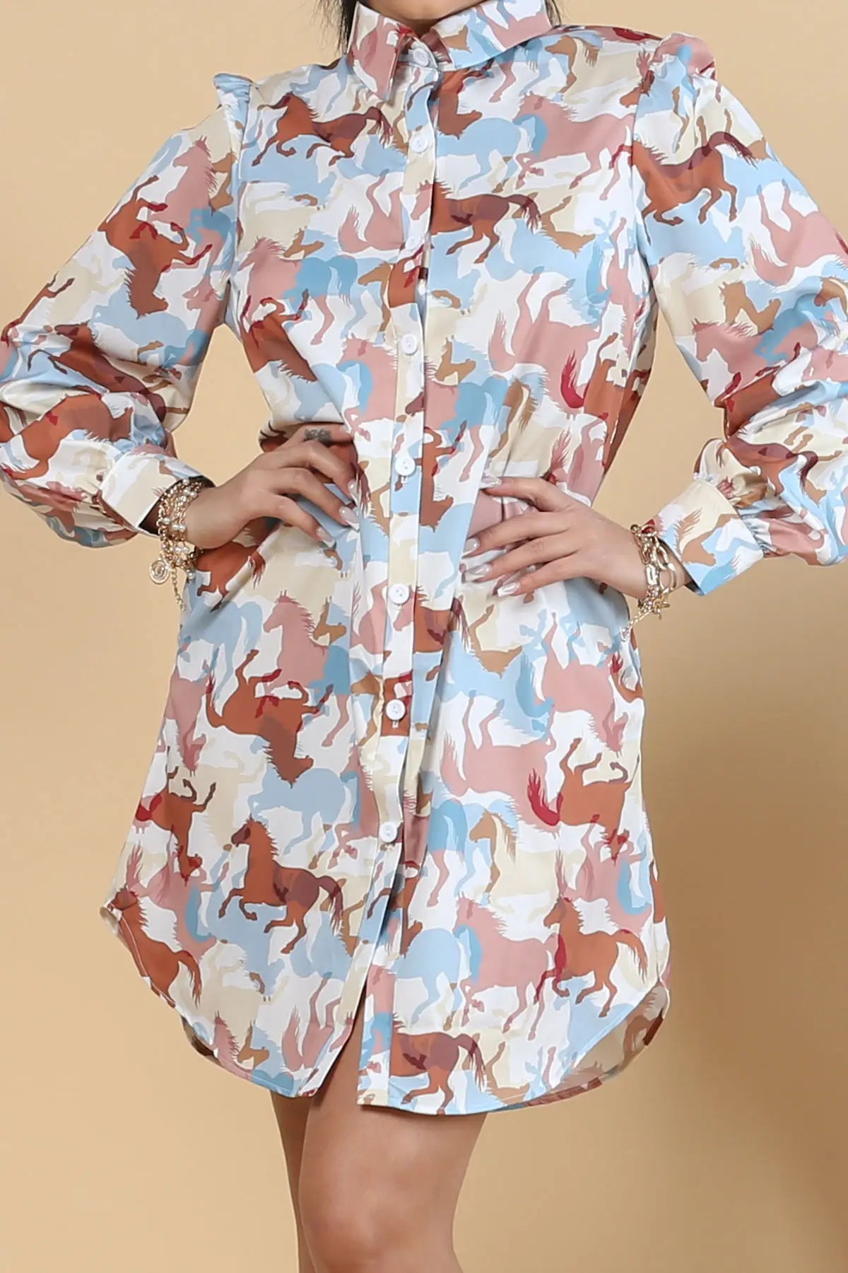 To the Races Shirt Dress