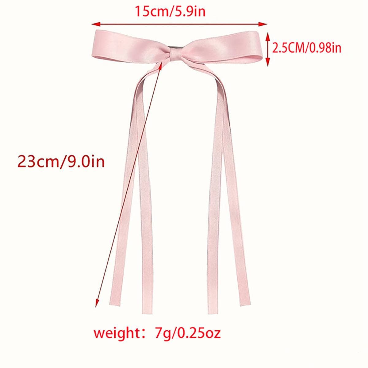 Long Ribbon Bow Hair Clips