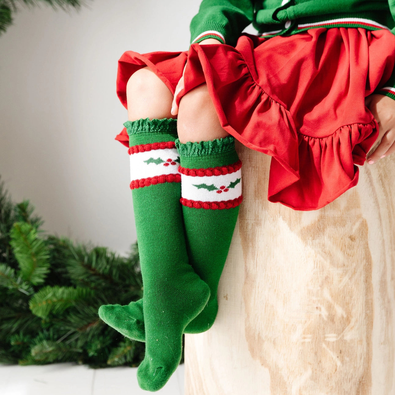 Classic Christmas Knee High Socks