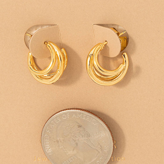 Mini Three Layered Hoop Earrings