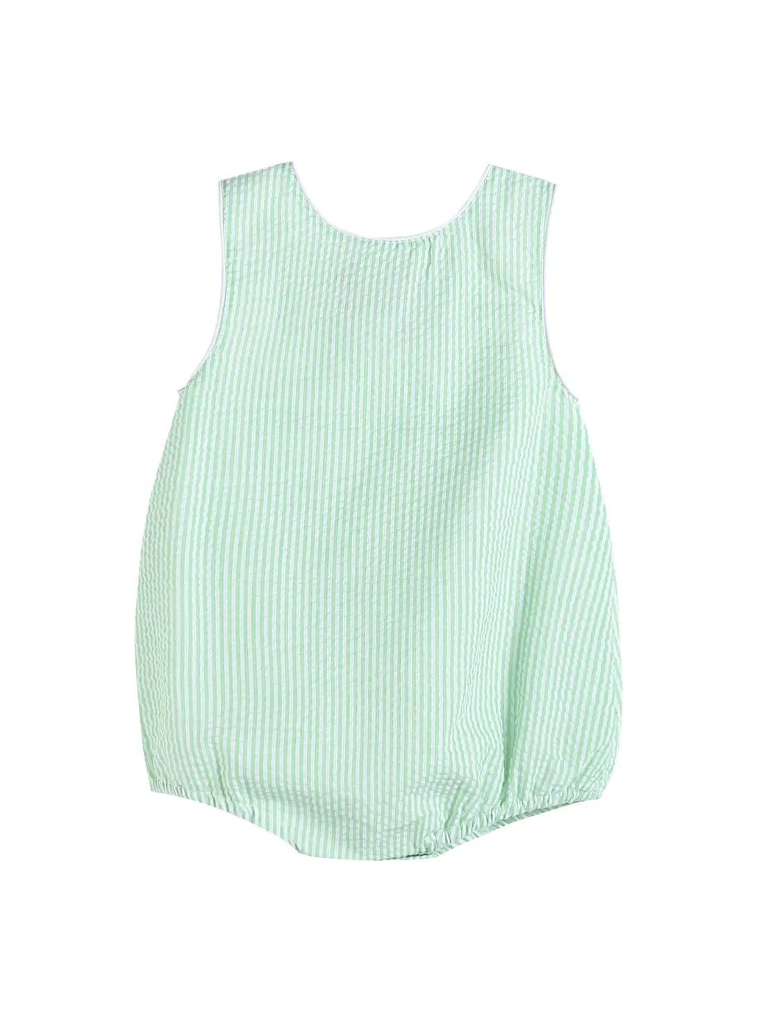Green Seersucker Bubble Romper