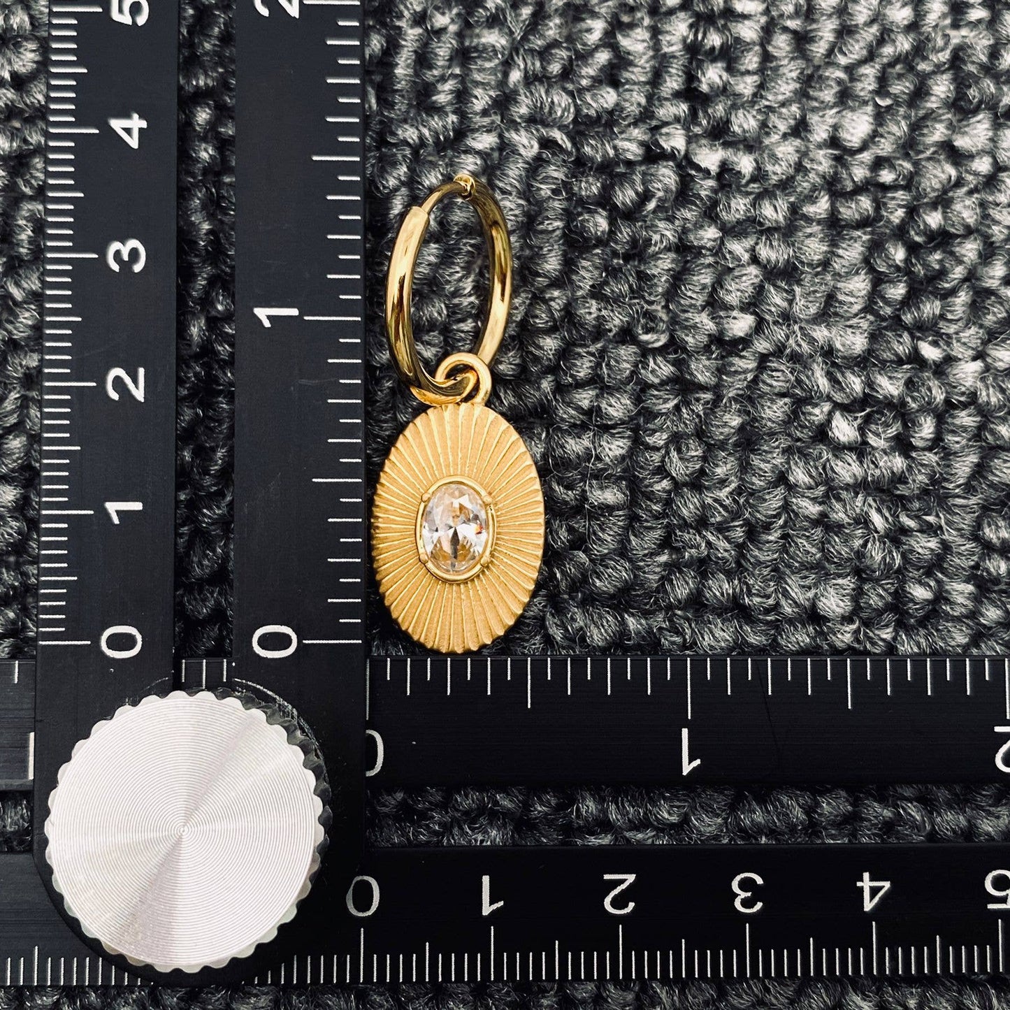 18K Gold Plated Oval Huggie Earrings
