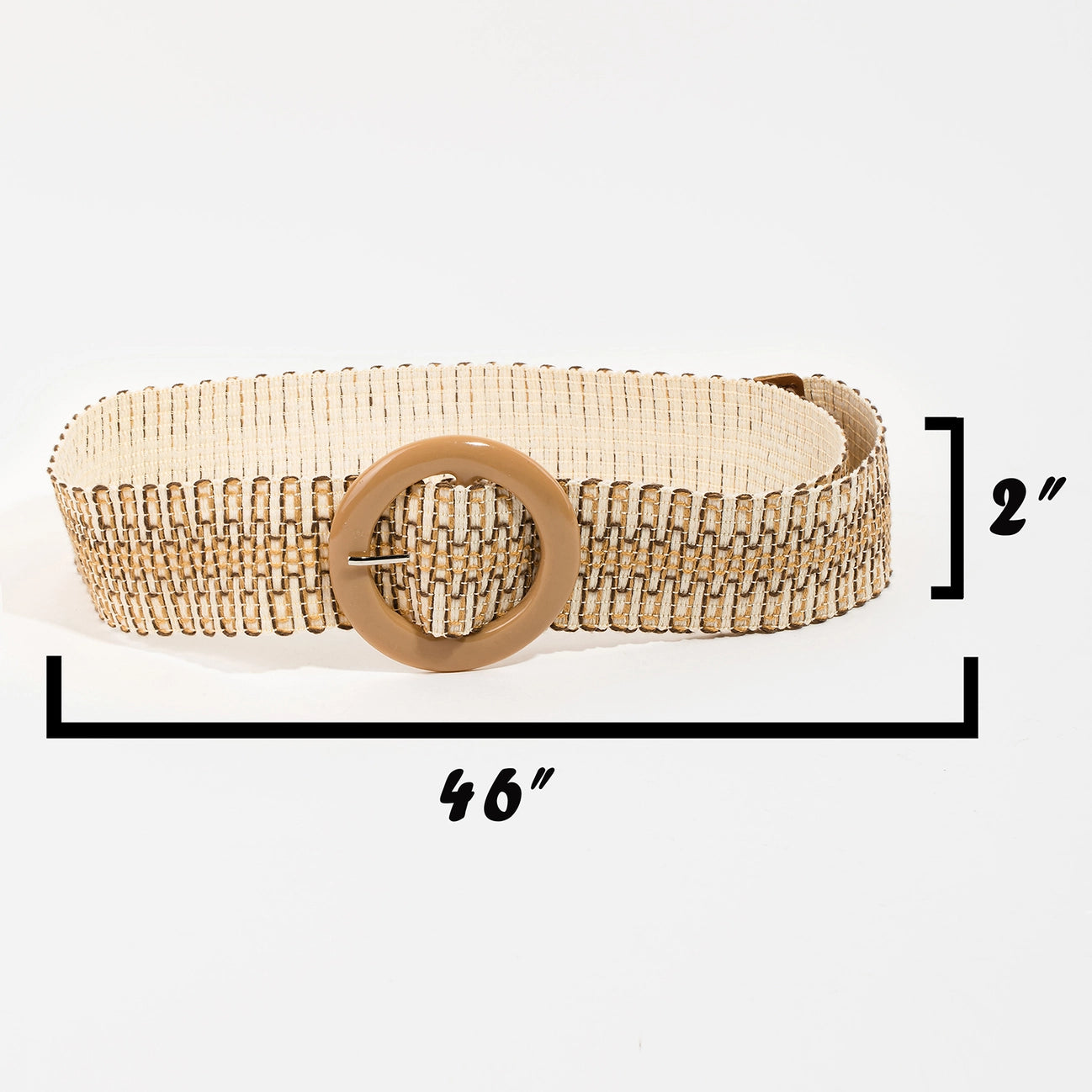 Round Buckle Braided Belt