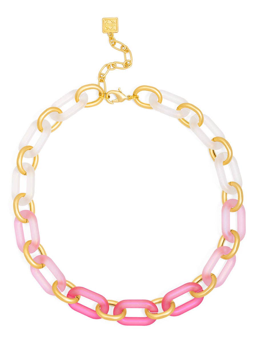 Multi-Color Resin Oval Links Collar Necklaces