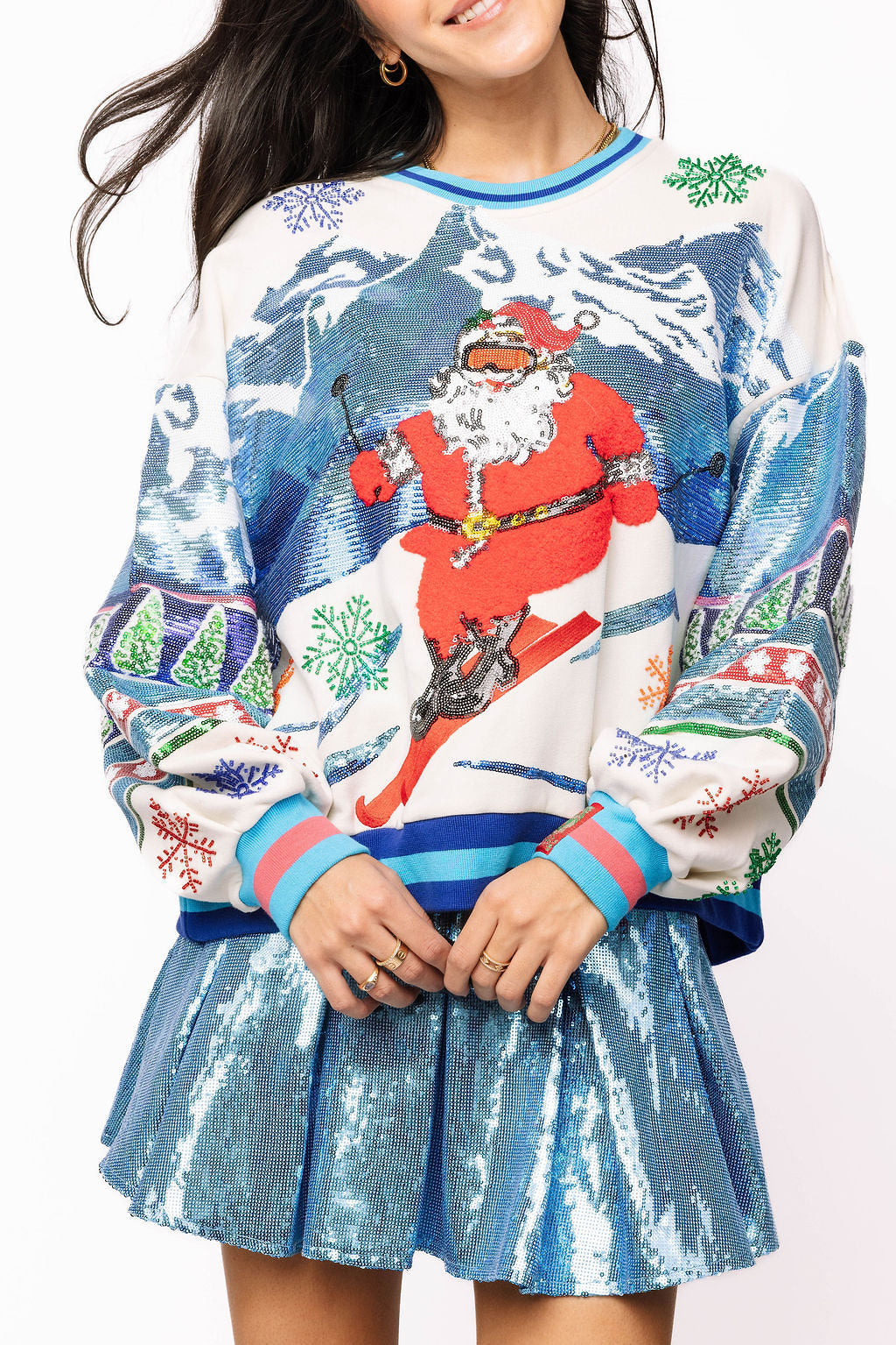 Vintage Skiing Santa Sweatshirt