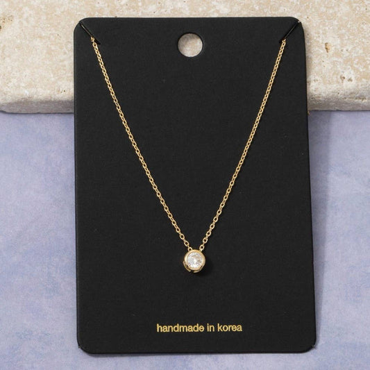 Round Bezel Pendant Necklace