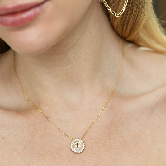 Shimmering Cross Necklace
