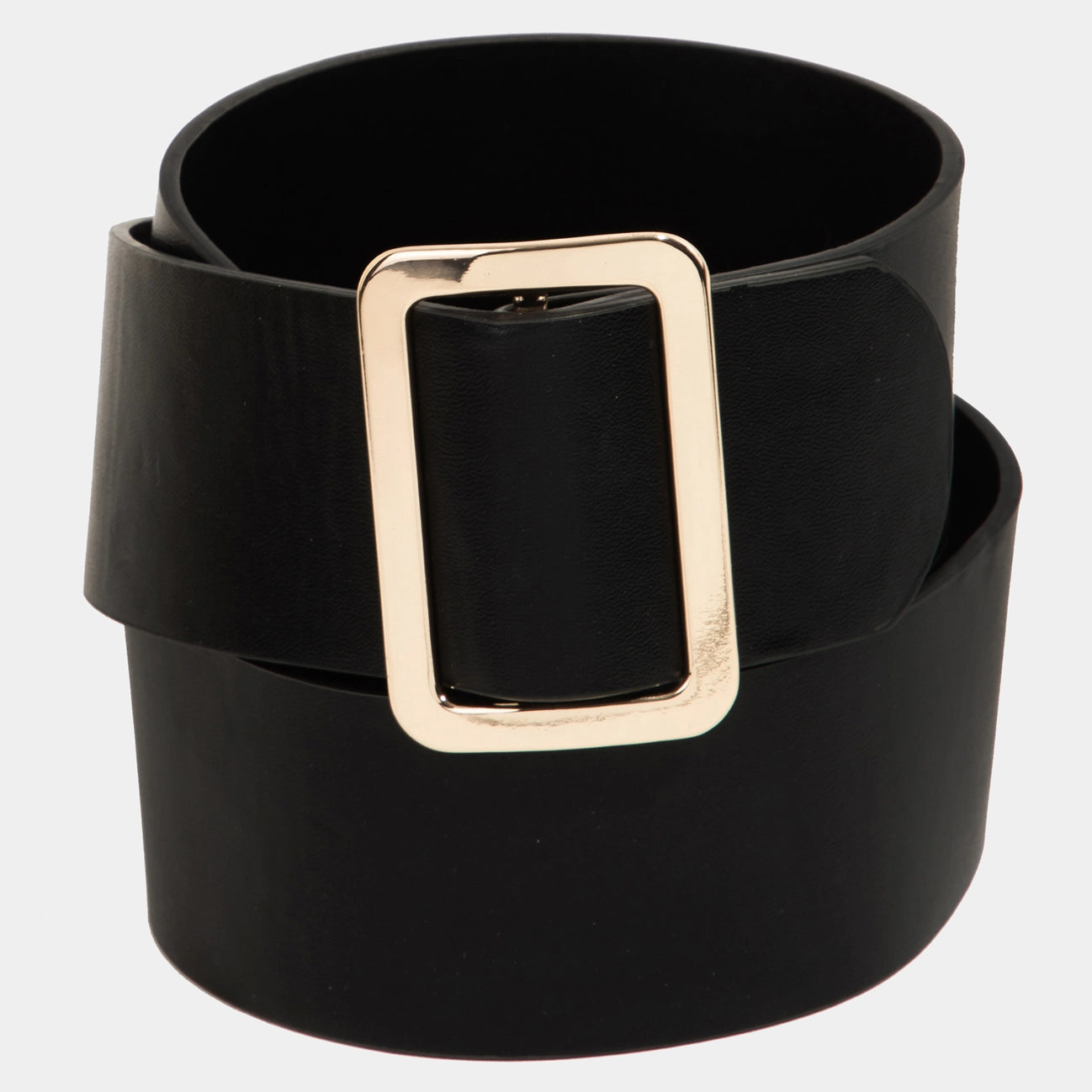 Sleek Faux Leather Thin Buckle Belt