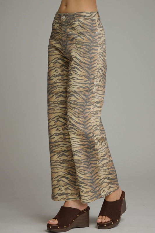 Tiger Stripe Wide Leg Pants