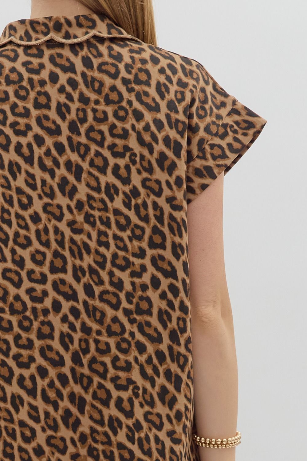 Scalloped & Spotted Mini Dress