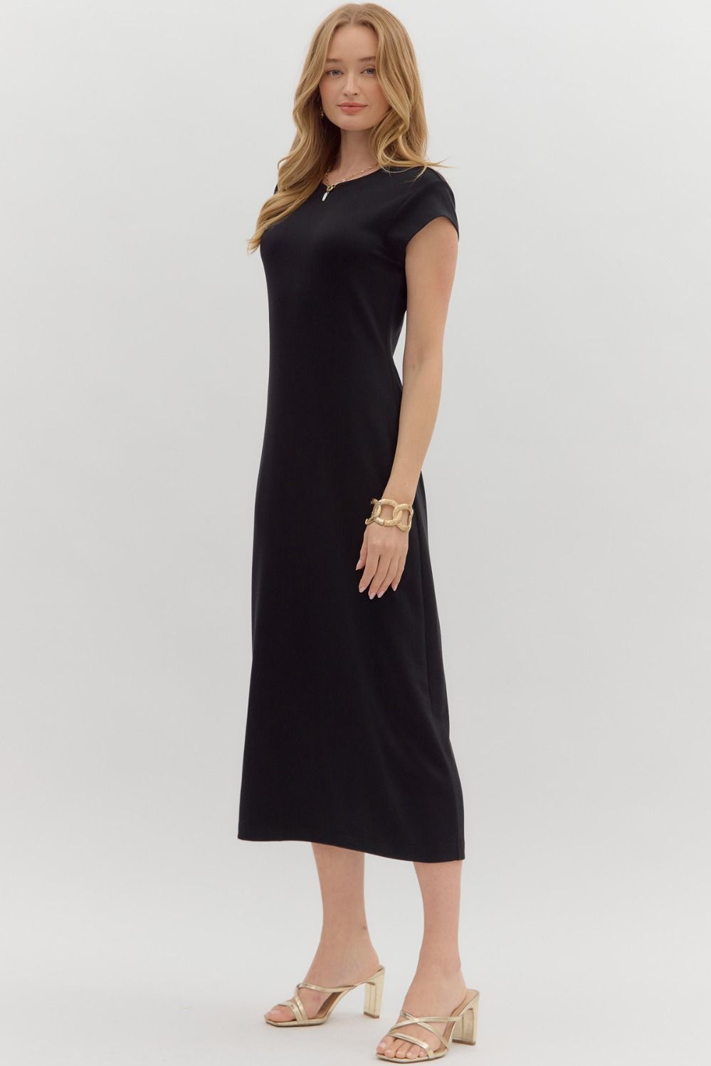 Everyday Black Midi Dress