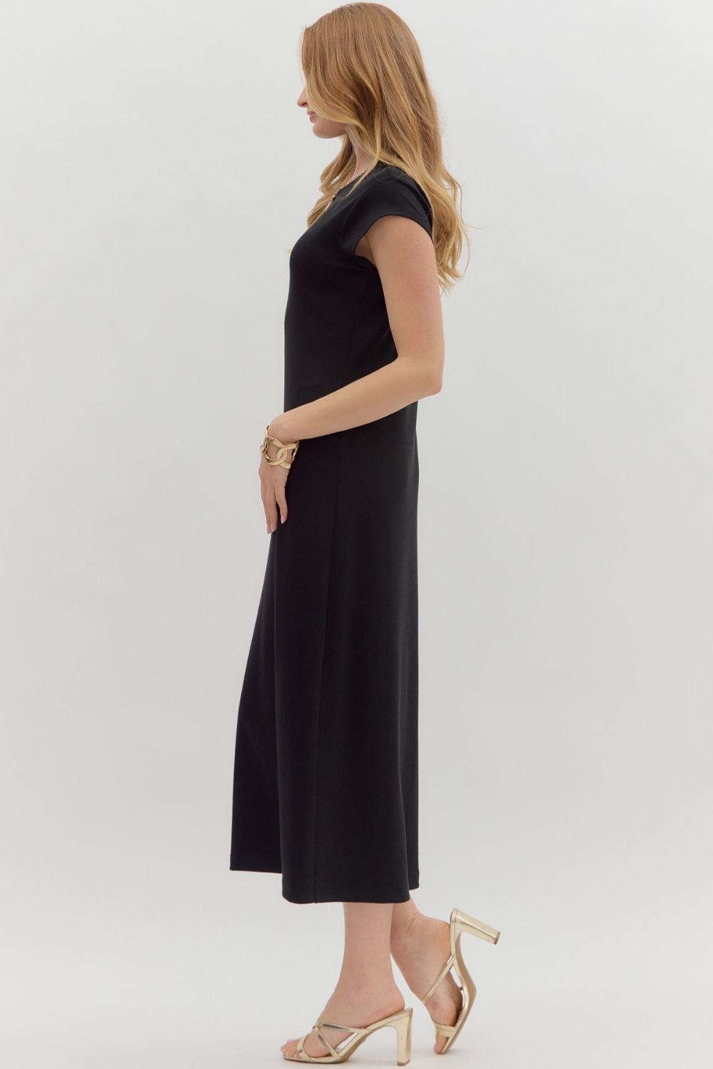 Everyday Black Midi Dress