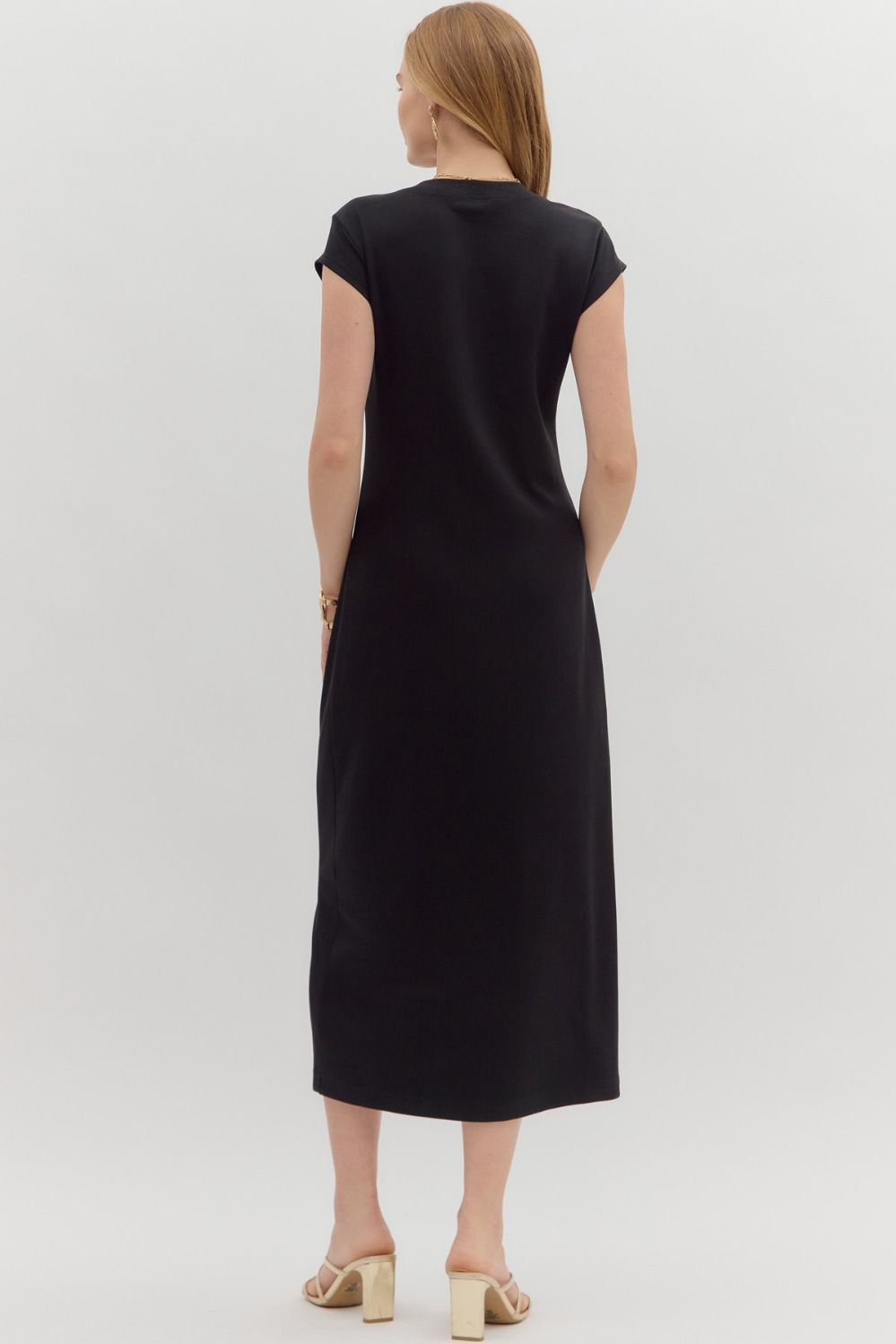 Everyday Black Midi Dress