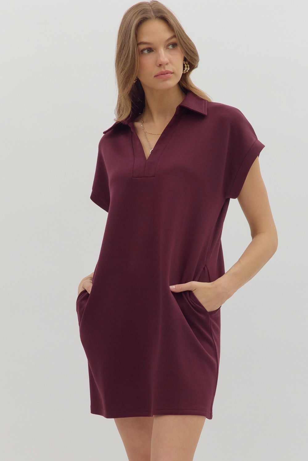 Merlot Mood Polo Dress