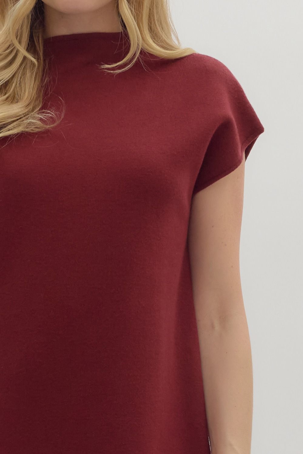 Camille Burgundy Mini Sweater Dress