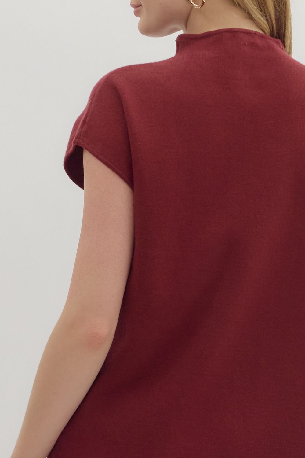 Camille Burgundy Mini Sweater Dress