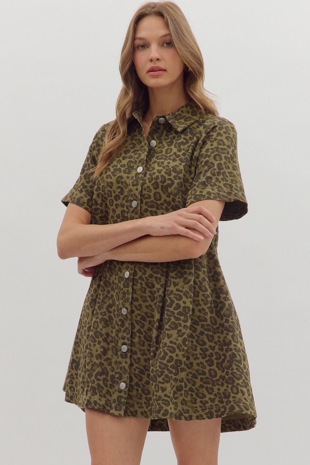 Loretta Olive Denim Dress