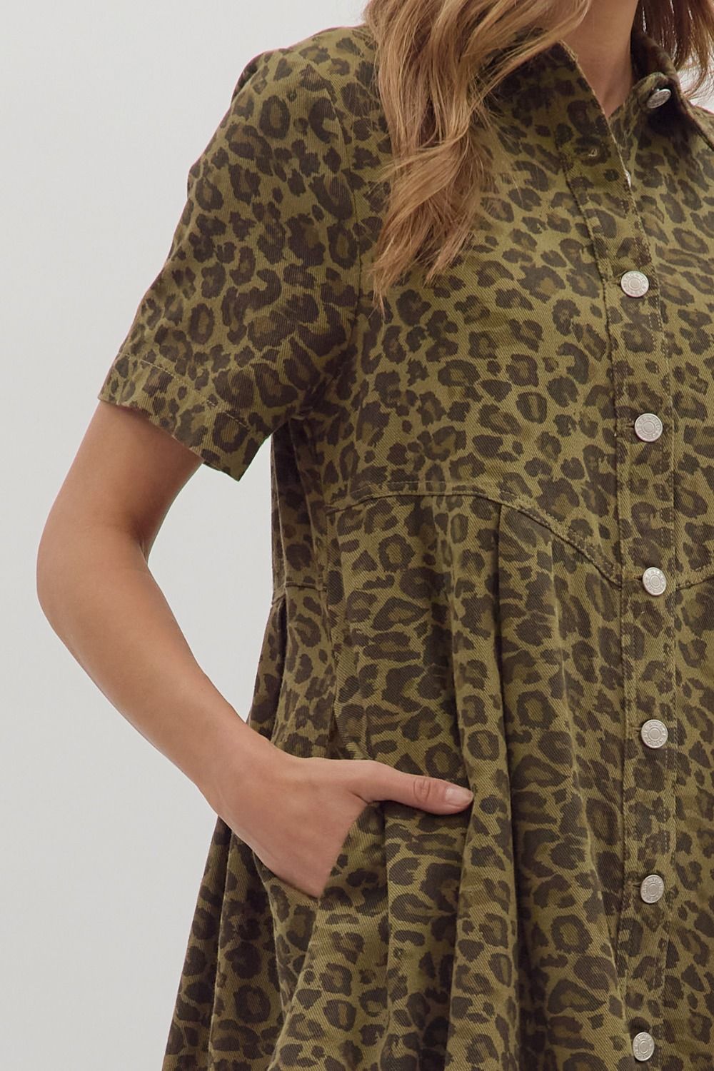 Loretta Olive Denim Dress