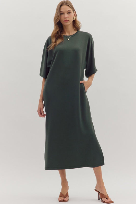 Emerald Serene Midi Dresss