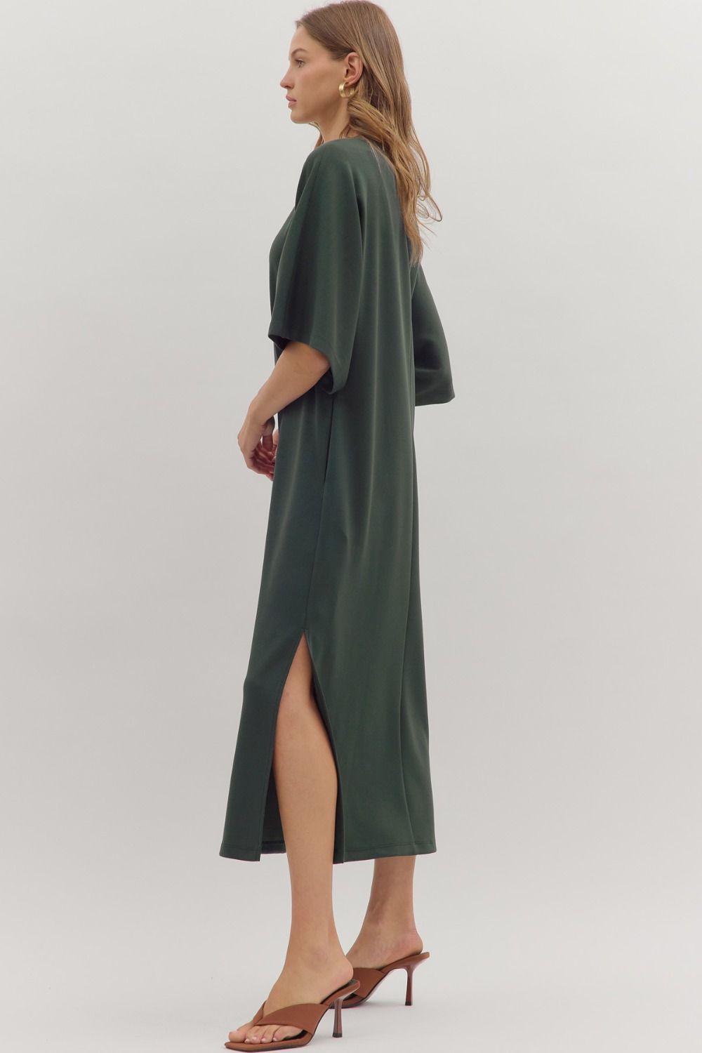 Emerald Serene Midi Dresss