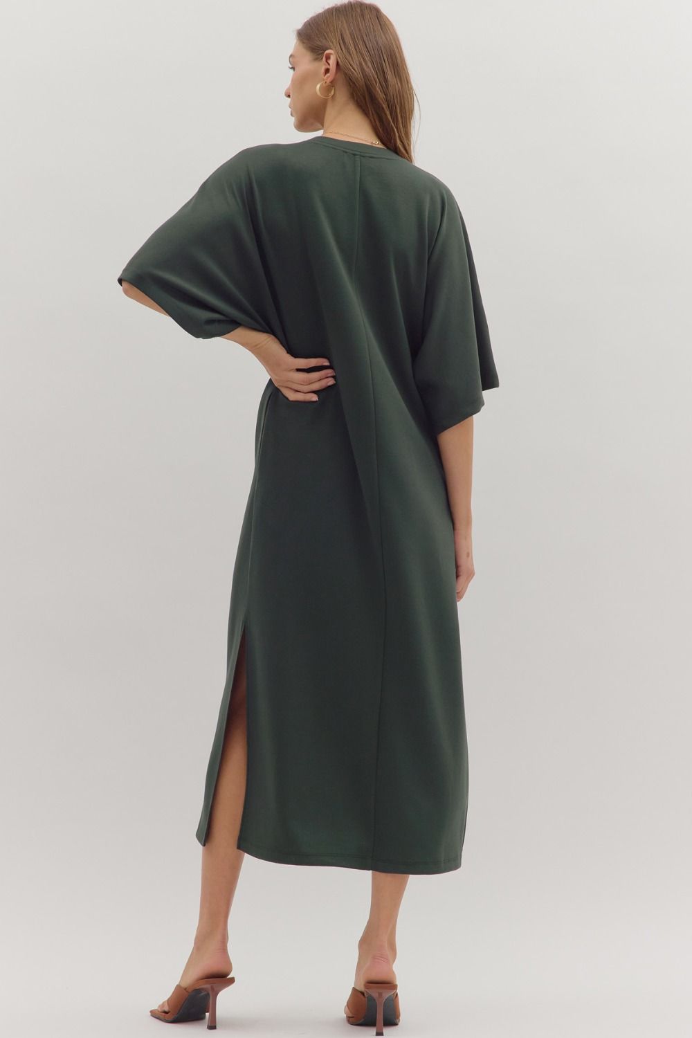 Emerald Serene Midi Dresss
