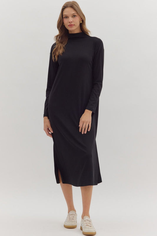 Sleek Essential Mockneck Midi Dress
