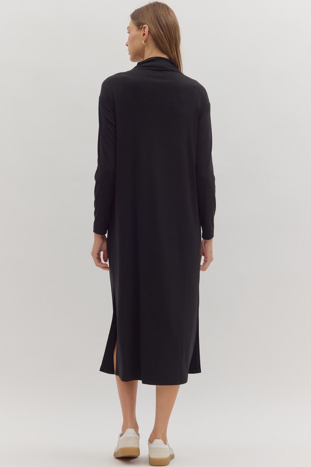 Sleek Essential Mockneck Midi Dress