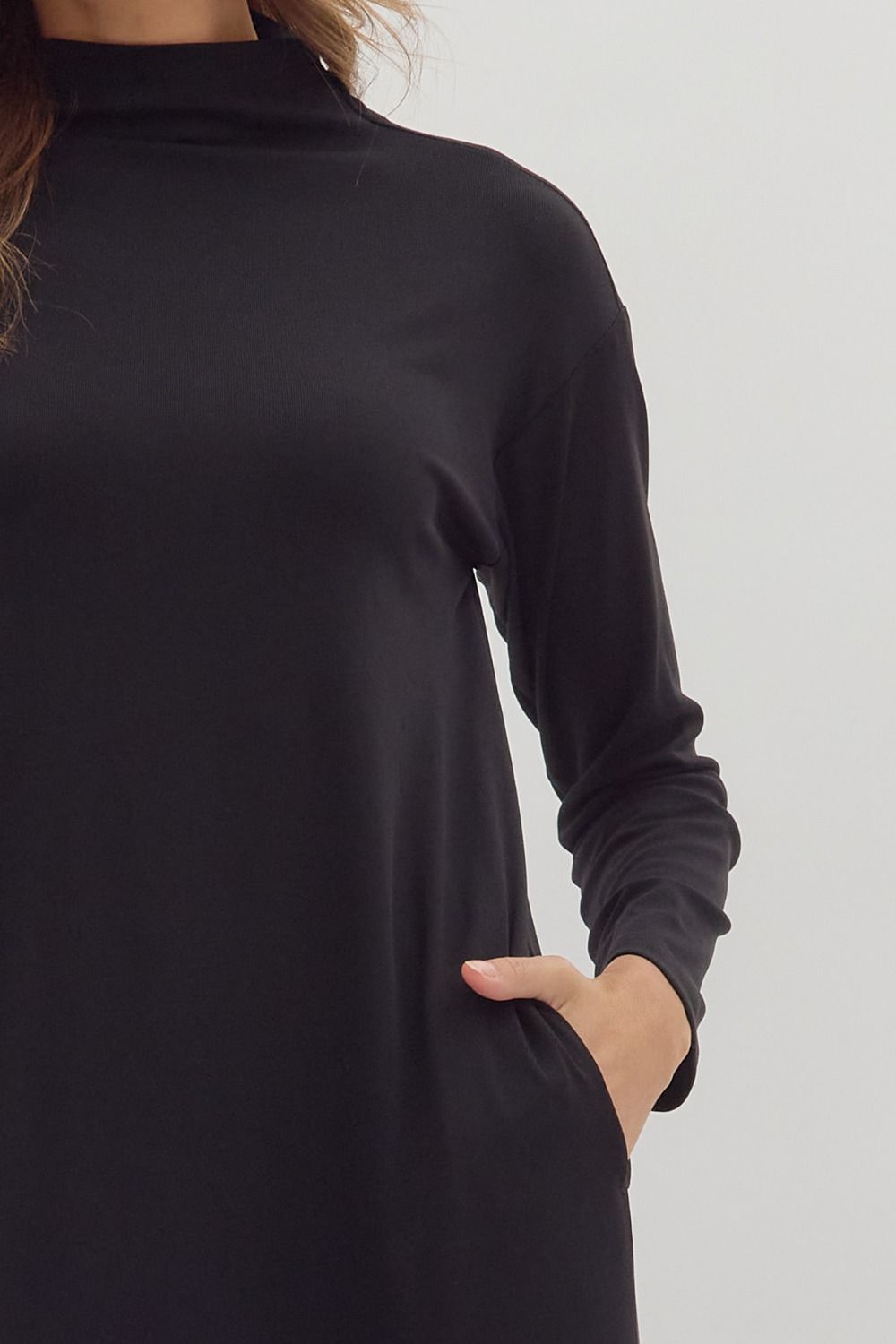 Sleek Essential Mockneck Midi Dress
