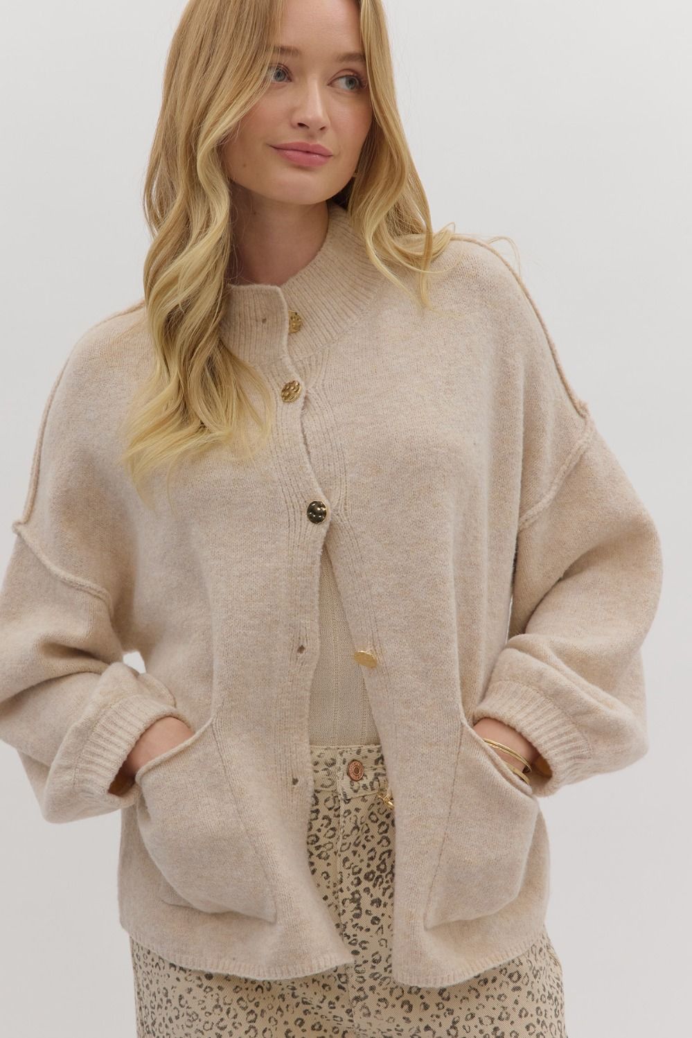 Oatmeal Luxe Layer Cardigan