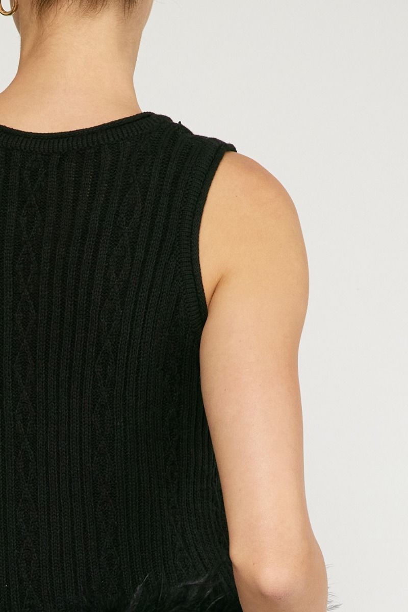 Midnight Glam Feather Tank