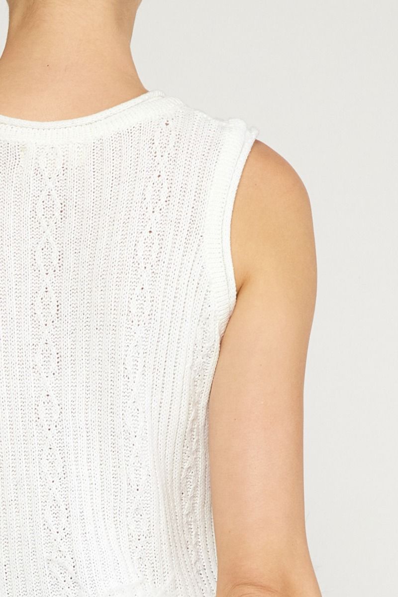 Feathered Frost Knit Tank