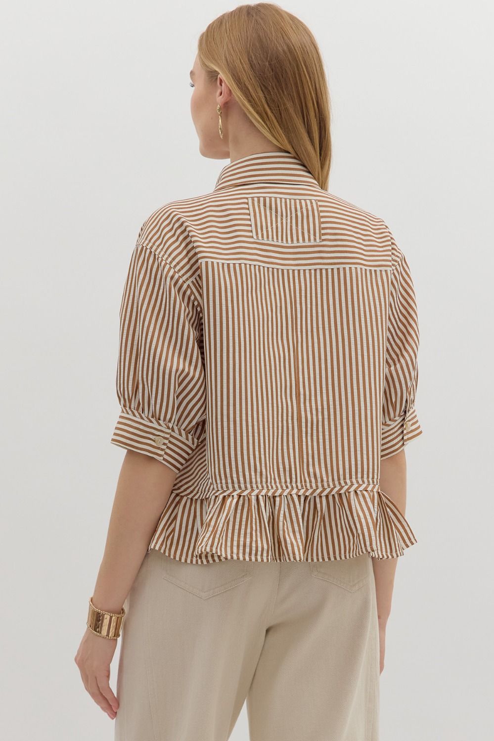 Caramel Latte Ruffle Blouse